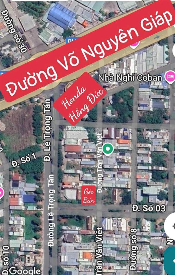 Nền góc mặt tiền lộ 30m  khu dân cư công an