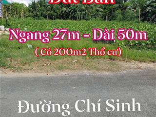 Nền mặt tiền đường chí sinh (ngang 27m dài 50m)
