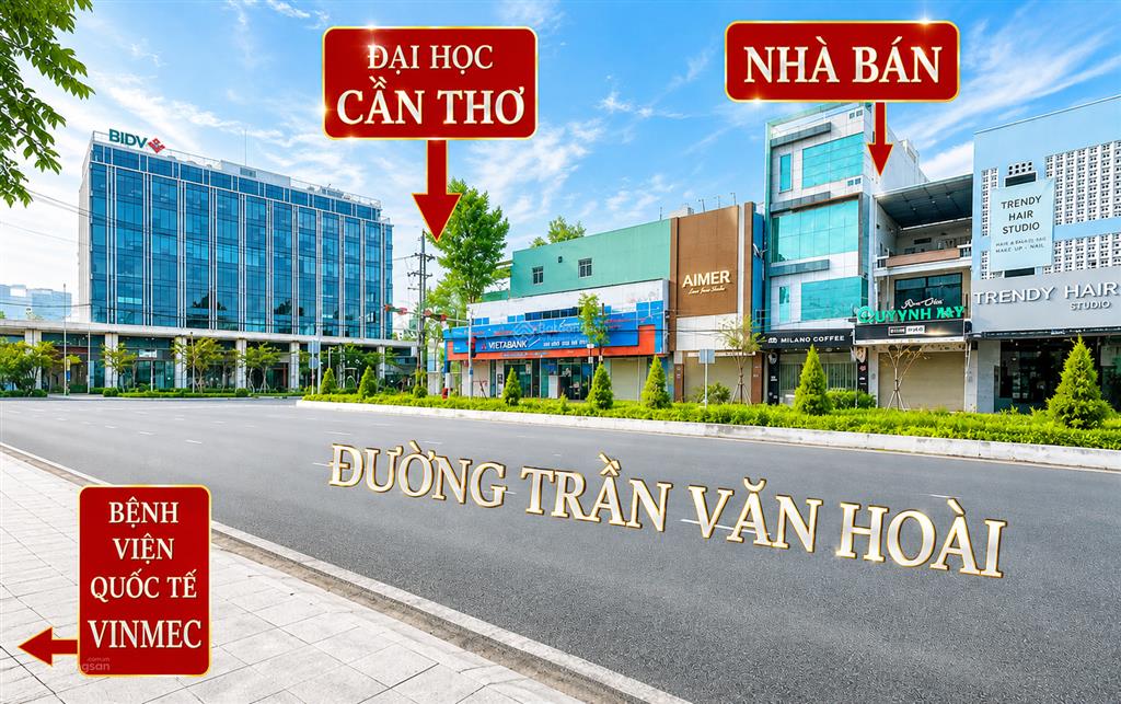 Nhà 4 tầng mặt tiền đường trần văn hoài (đối diện bv quốc tế vinmec)