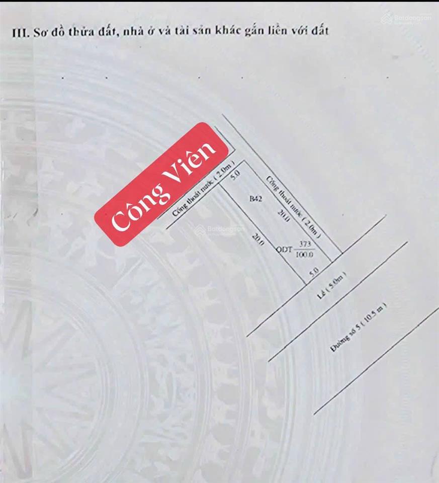 Nền khu dân cư văn hoá tây đô (có hẻm hông & công viên sau nền)