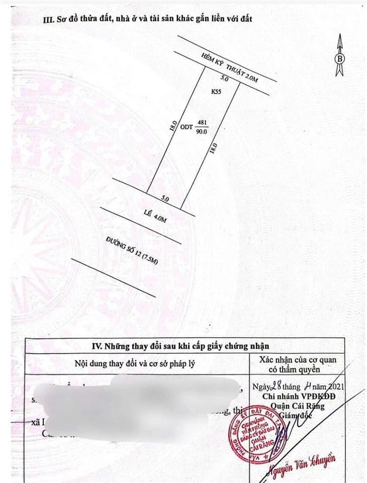 Nền ( 5*18) đường số 12 khu dân cư văn hoá tây đô