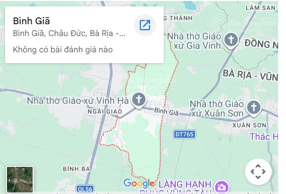 Bán đất 2 mặt tiền đường nhựa bình giã  châu đức, diện tích 1.437m2, giá 4.6 tỷ