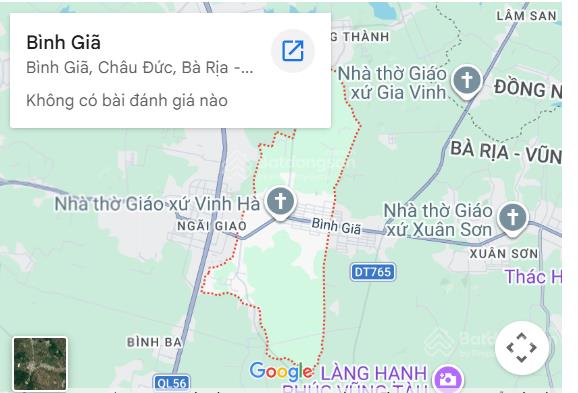 Bán đất 2 mặt tiền đường nhựa bình giã  châu đức, diện tích 1.437m2, giá 4.6 tỷ