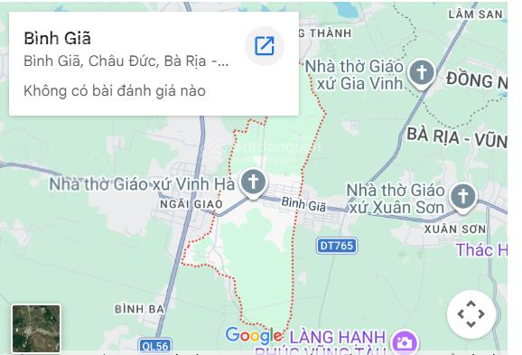 Bán đất 2 mặt tiền đường nhựa bình giã  châu đức, diện tích 1.437m2, giá 4.6 tỷ
