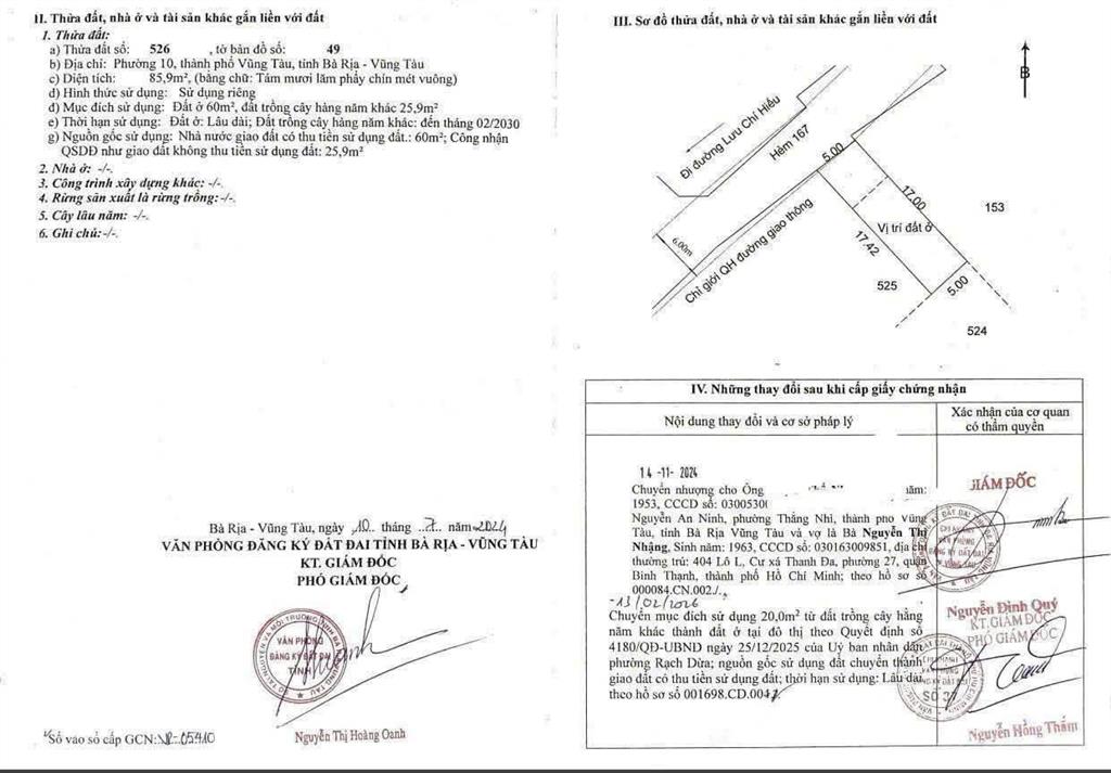 Bán đất p.10 vũng tàu, 86m2, hẻm 5m thông bùi thiện ngộ, xây 4 tầng, giá 5.999 tỷ tl