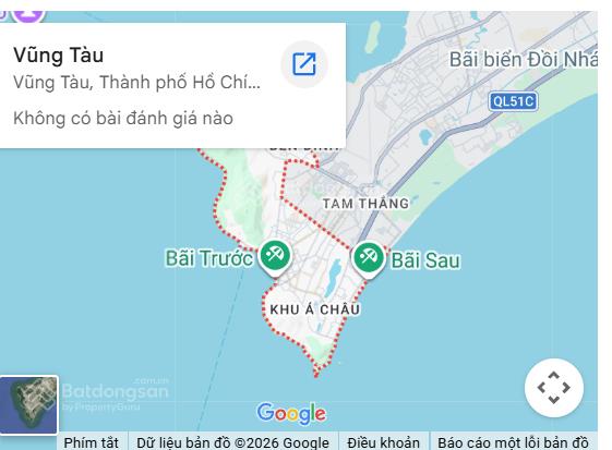 Bán đất hẻm ô tô trương công định, p. 9 vũng tàu, 70m2, thổ cư, vuông vức, giá 6.5 tỷ