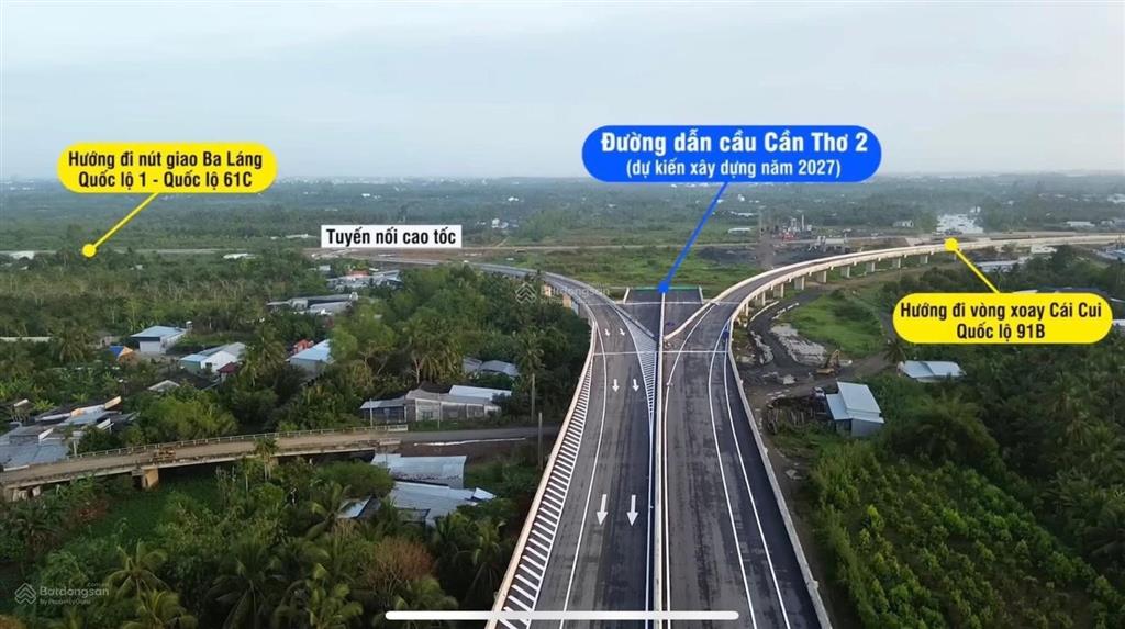 Đất quốc lộ 61c gần trung tâm tpct, cạnh cầu ba láng 2 vành đai phía tây, chợ đầu mối nông sản