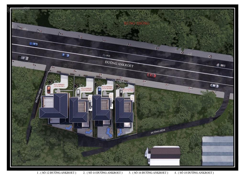 Lô đất biệt thự 2 mặt tiền đường ankroet, đà lạt
