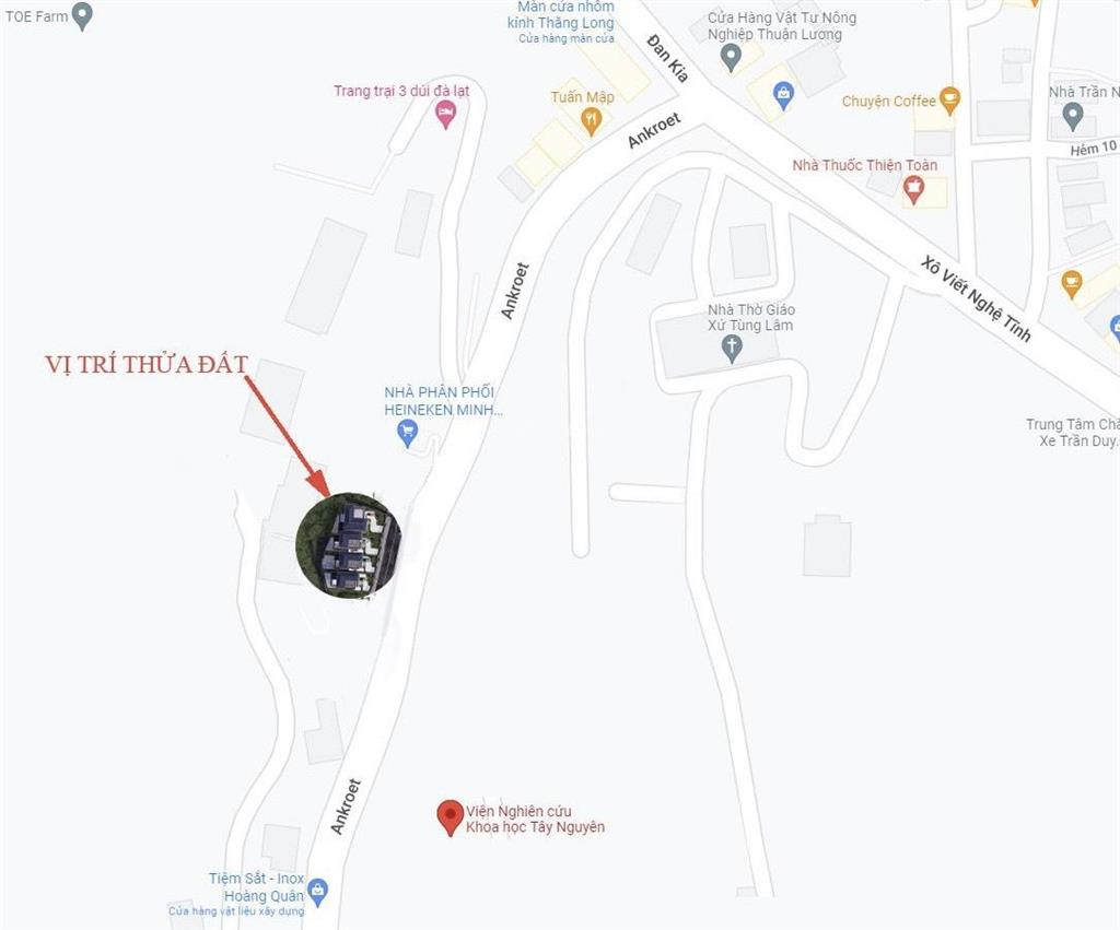 Lô đất biệt thự 2 mặt tiền đường ankroet, đà lạt