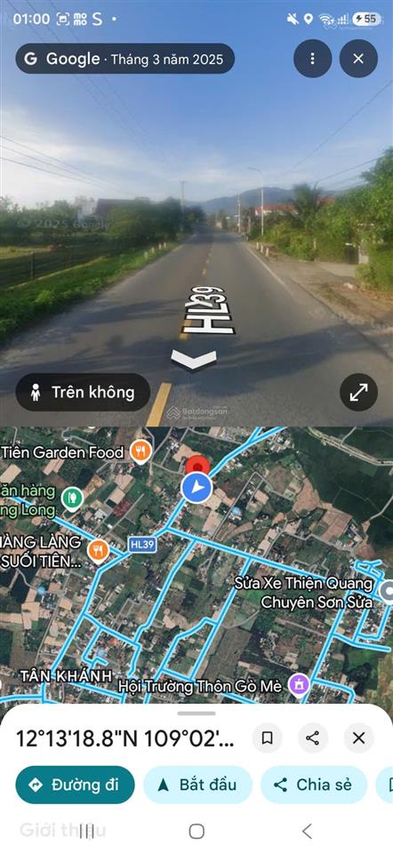 Gia đình cần bán lô đất mặt tiền hương lộ 39 suối tiên khánh hòa. giá chỉ 10tr/m2