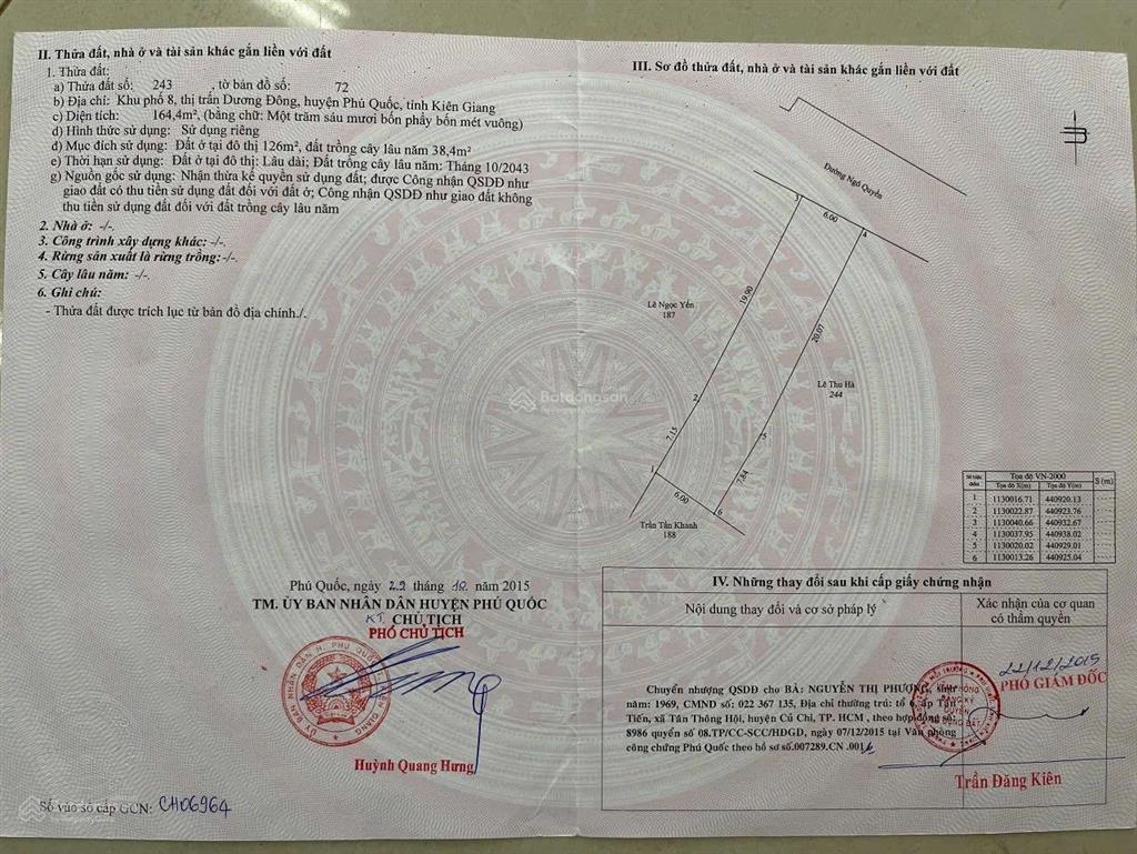 Bán đất tại ngô quyền, dương đông, phú quốc, 7,5 tỷ, 164m2, đẹp, nhiều tiện ích