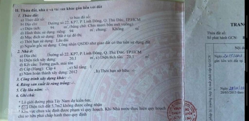 Em cần bán đất nền 94m2 shr đường linh đông, thủ đức giá chỉ 6 tỷ. xem đất  e ạ 0786 783 ***