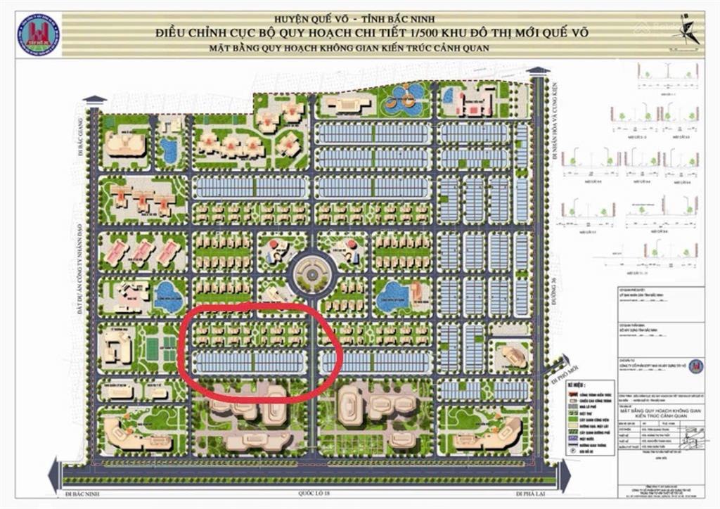 Bán lô đất biệt thự 285,4m2 hướng đông nam khu đô thị mới quế võ, góc vườn hoa
