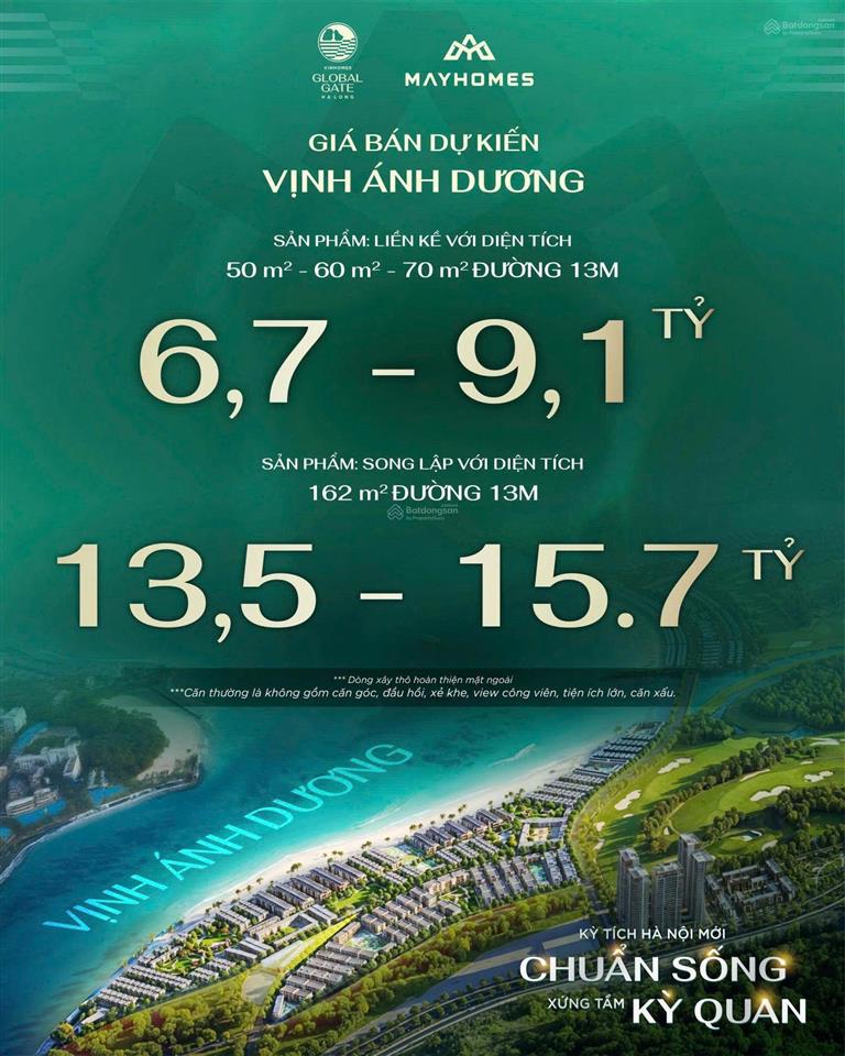 Chỉ với hơn 4 tỷ đã có cơ hội sở hữu căn biệt thự song lập 162m2 siêu dự án vin hạ long xanh