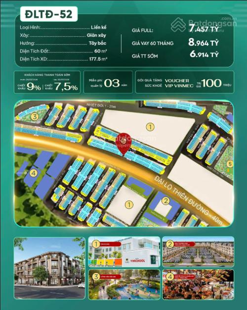 Liền kề giãn xây 60m2, vịnh thiên đường nhiệt đới