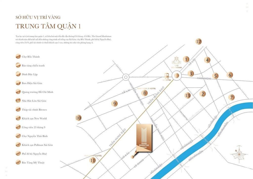 Thanh toán chỉ từ 6.2 tỷ sở hữu ngay căn hộ 2pn tại the grand manhattan ngay trung tâm quận 1