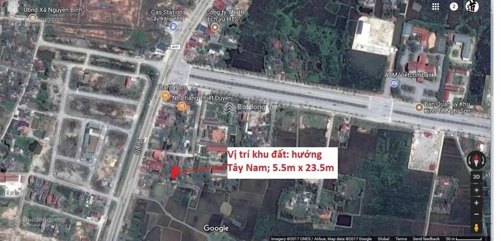 Bán đất trúc lâm, nghi sơn 129m2 cách ql1a 100m, đường 8m, sổ đỏ chính chủ 750tr (tl) 0984 424 ***