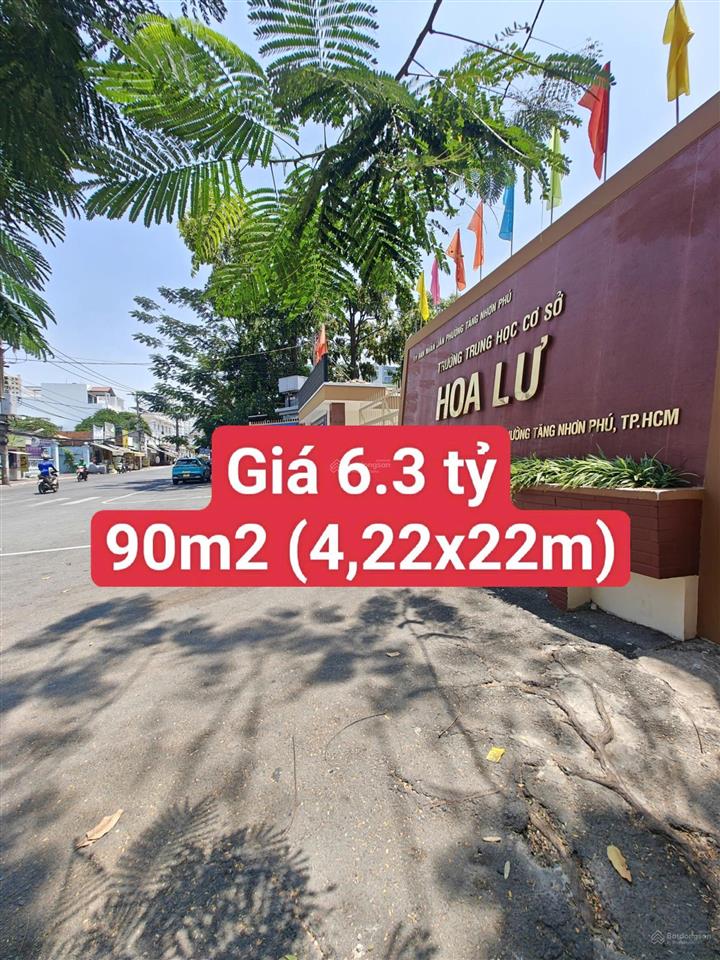 Bán đất nền 90m2 giá 6.3 tỷ gần trường hoa lư tăng nhơn phú b, q. 9, tp. hcm