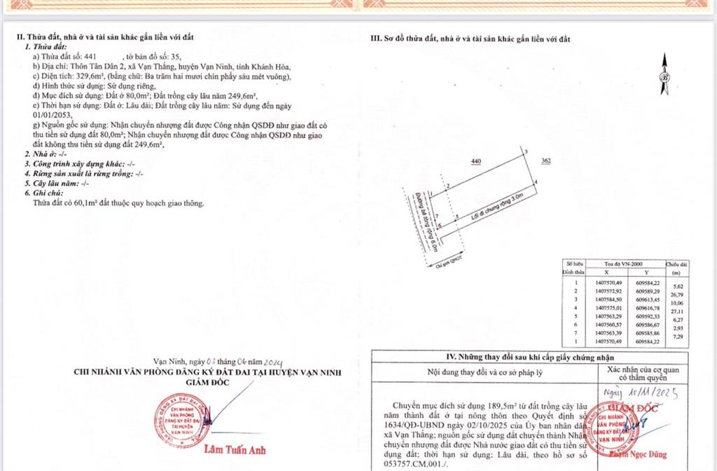 Bán lô góc thôn tân dân 2 xã vạn thắng huyện vạn ninh