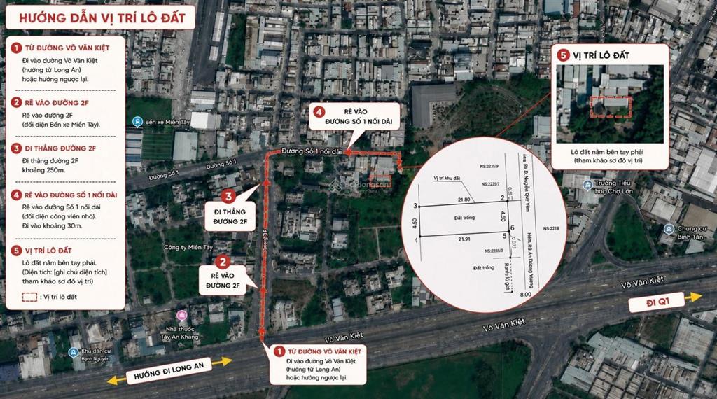 Bán nền 100m² thổ cư nằm ngay võ văn kiệt. giá chỉ 5,5 tỷ