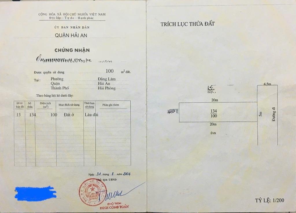 KH gửi Bán đất mặt đường Trung Lực, Hải An