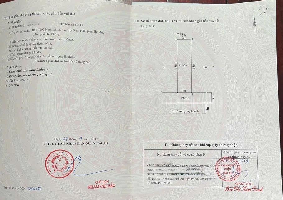 Bán đất tái định cư nam hải 2, hải an, hải phòng