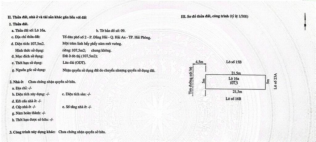 Bán 02 lô đất tái định cư đồng dứa  đằng hải  hải an