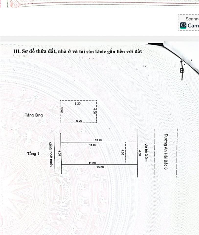 Bán nhà đường an hải 8, dt 52m2, ngang 4m, đường 5m5. ngay chợ an hải bắc  giá 6 tỷ tl