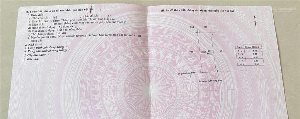 Bán đất y moan thổ cư 110m2 chính nam, khu dân cư trí thức yên tĩnh
