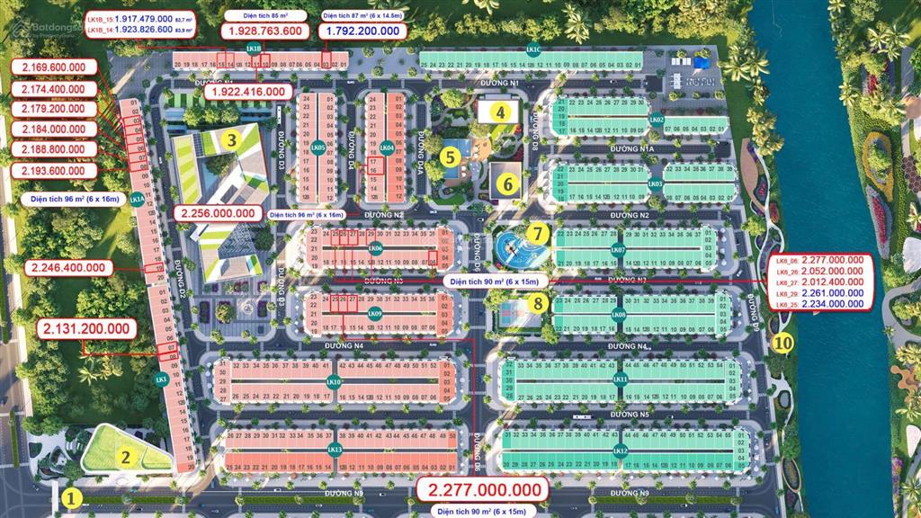 Bán đất khu dân cư the solia 87m2 giá 1.86 tỷ.  0908 555 ***