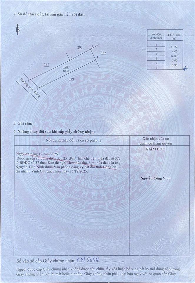 Bán đất đẹp, 1,25 tỷ, 81.8m2 tại cây quéo, thạnh phú, vĩnh cửu, đồng nai