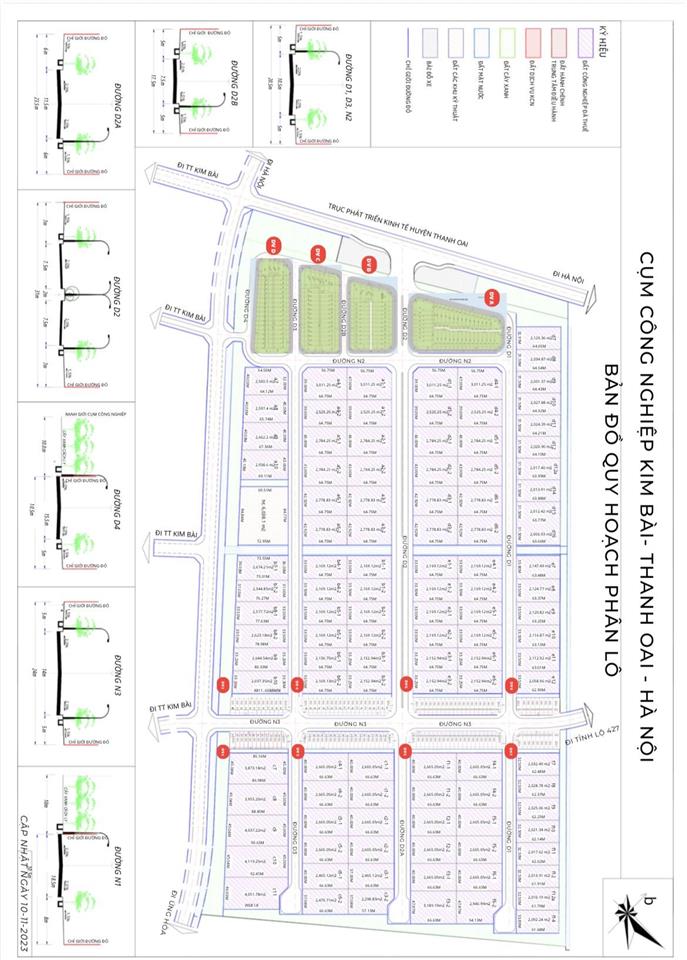 Bán lô đất 2000m2 làm nhà xưởng tại cụm cn kim bài, giá chỉ 9tr/m2, nhận đất được luôn