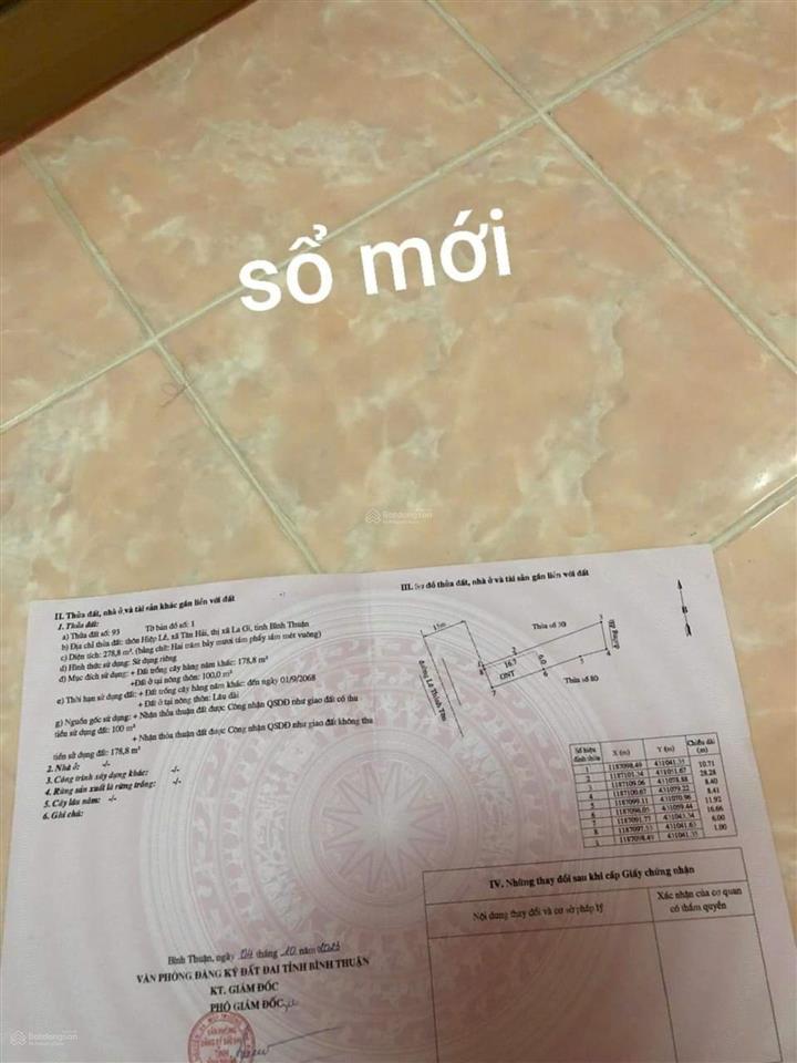 Bán lô đất chính chủ mặt tiền nở hậu lê thánh tôn gần chợ xã tân hải lagi bình thuận (lâm đồng mới)