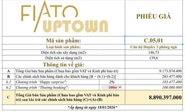 Bán duplex 150m2 view siêu đẹp tại fiato uptown, 9 tỷ, 3pn, 2wc. giá cđt
