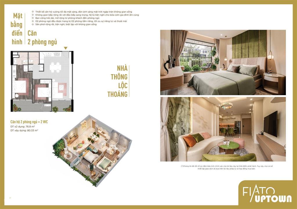 Bán ch fiato uptown, 4,3 tỷ, 81m2, ở tô ngọc vân, thủ đức bao đẹp