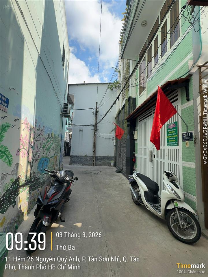 Chính chủ bán nhà hẻm 1/ nguyễn quý anh p tân sơn nhì q tân phú (55,6m2 1 lầu) 6.8 tỷ tl