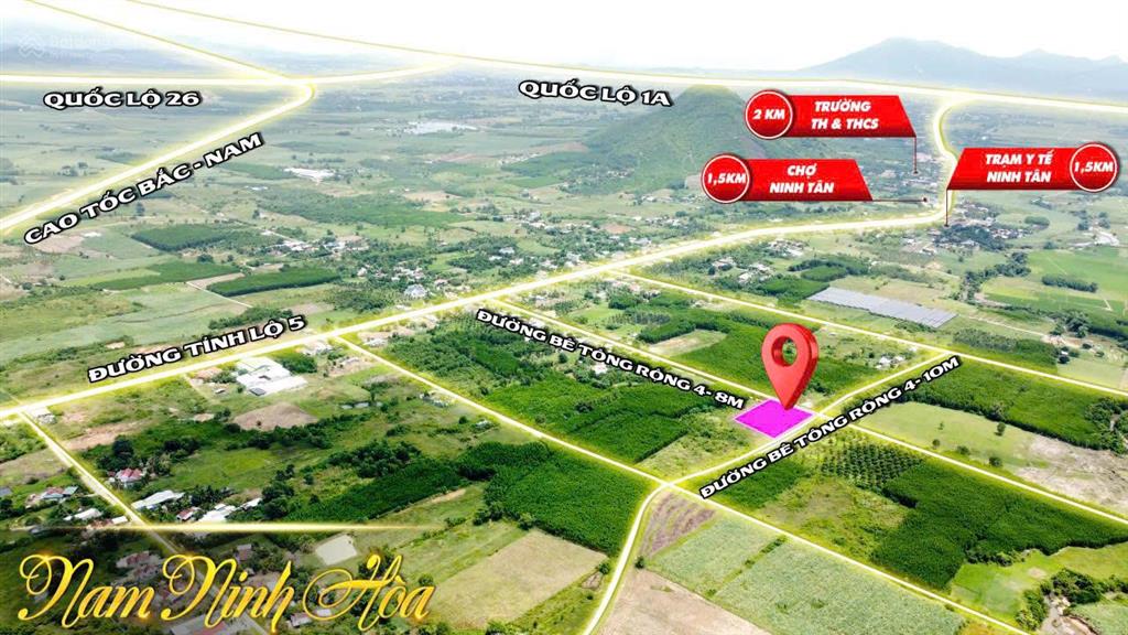 Chỉ 259 triệu sở hữu ngay lô đất full thổ cư tại ninh tân, nam ninh hòa, dt 90m2, kdc hiện hữu