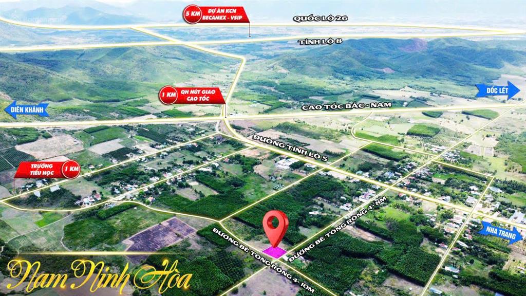 Chỉ 259 triệu sở hữu ngay lô đất full thổ cư tại ninh tân, nam ninh hòa, dt 90m2, kdc hiện hữu