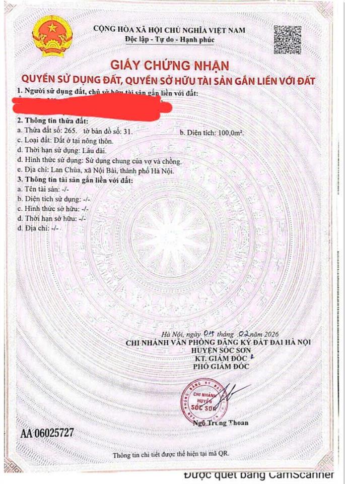 Bán gấp đất thổ cư 100m2 giáp kđg tân trung chùa cách ql 35 chỉ hơn 100m giá rẻ 2,6 tỷ