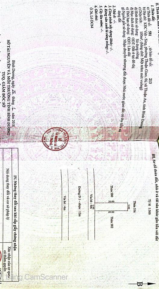 Bán np đẹp ở d1, p. thuận giao, tp thuận an, 7,5 tỷ vnd, 100m2