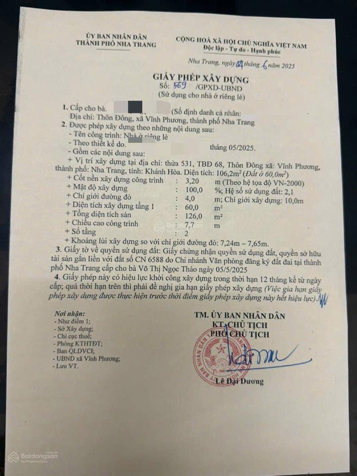 Nhà đẹp mới xây giá tốt tại phường bắc nha trang (xã vĩnh phương cũ)