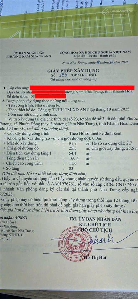 Bán nhà 3 tầng đường tỉnh lộ 3 phường nam nha trang, khánh hoà