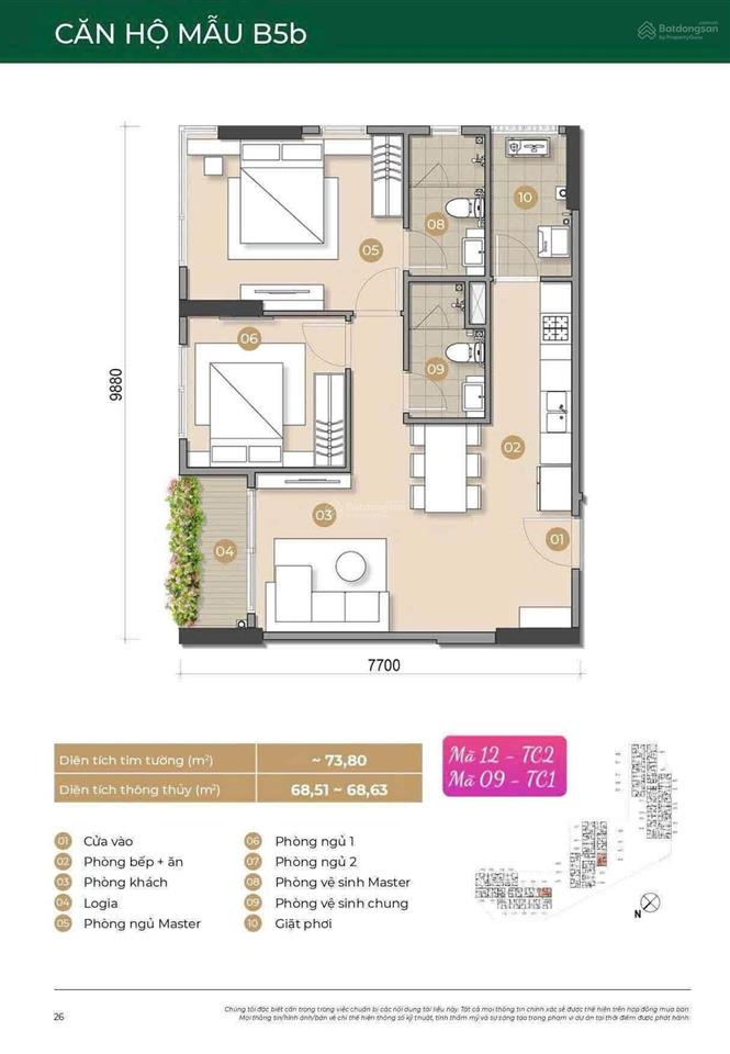 Căn góc view sông 74m2. giá chỉ 5,275 tỷ, chỉ 10% ký hđ mua bán cđt nam long