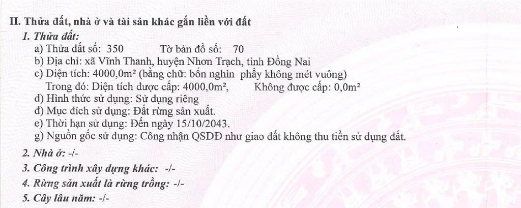 Bán đất gần đường liên cảng, vĩnh thanh, nhơn trạch, đồng nai, 900 nghìn / m2, 9.531m2 giá ưu đãi