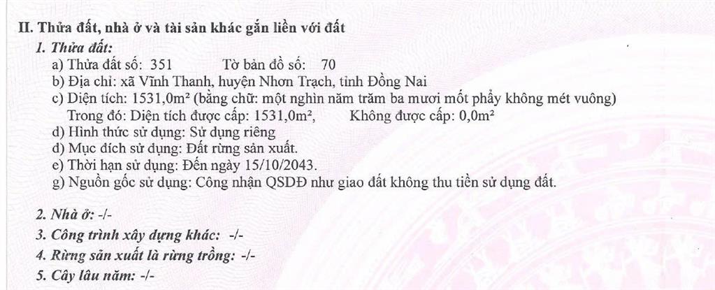 Bán đất gần đường liên cảng, vĩnh thanh, nhơn trạch, đồng nai, 900 nghìn / m2, 9.531m2 giá ưu đãi
