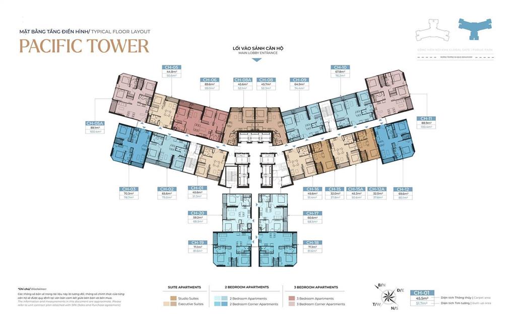 Bán ch 1pn+1 tòa p ở imperia signature, vinhomes global gate, 130 triệu / m2, 46.8 m²