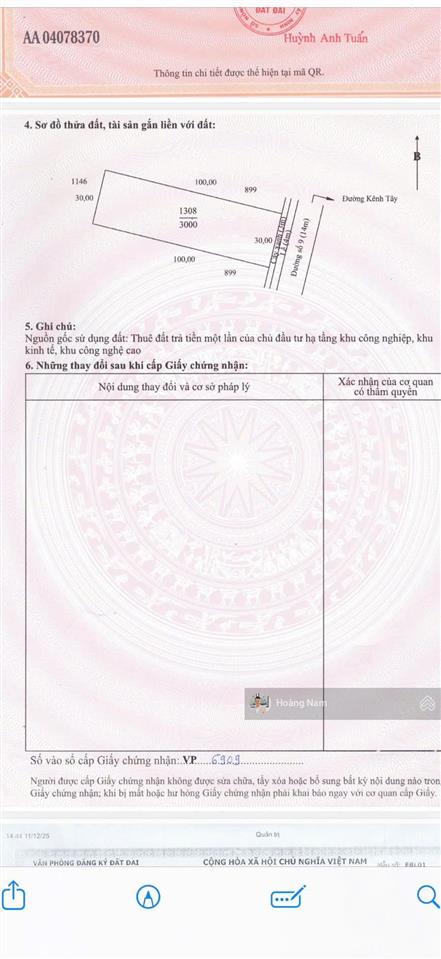 Bán lô đất cụm cn hải sơn. tiếp nhận sang chiết hóa chất, sơn tỉnh điện, xi mạ công đoạn