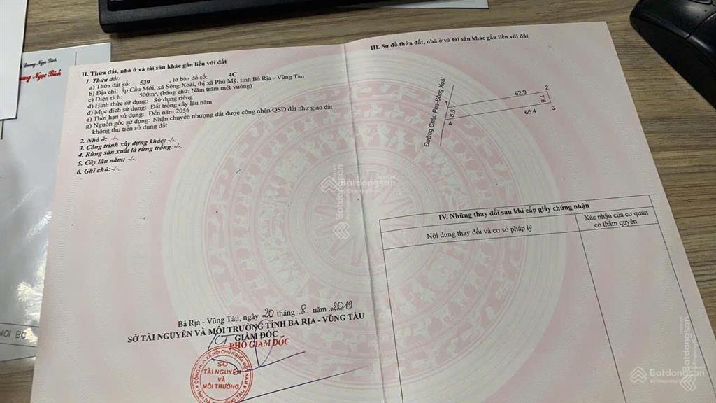 Chính chủ cần bán lô đất đường sông xoài phú mỹ liền kề kcn châu đức giá 2 tỷ 2, full thổ