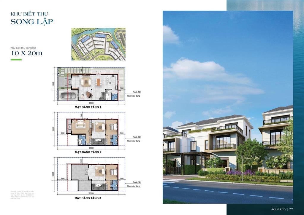 Nắm chính chủ biệt thự song lập 10x20 the suite aqua city giá 11 tỷ nhận nhà liền view thấy sông