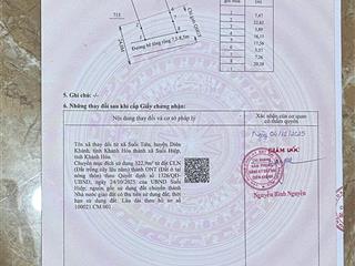 Giá đầu tư  mở bán 14 lô suối tiên  diên khánh nay là xã suối hiệp  diên khánh, thổ cư, sổ hồng